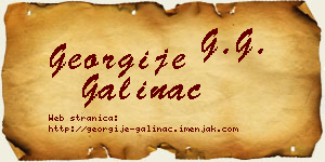 Georgije Galinac vizit kartica